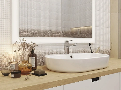 Плитка керамическая Cersanit Hammam белый рельеф 20x44 HAG051 Плитка керамическая Cersanit Hammam белый рельеф 20x44 HAG051