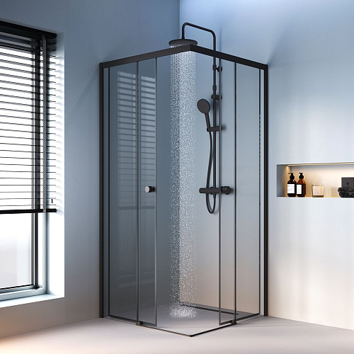 Душевой уголок AM.PM X-Joy W94G-403-9090-BТ Slide 90х90, черный, стекло прозрачное Душевой уголок AM.PM X-Joy W94G-403-9090-BТ Slide 90х90, черный, стекло прозрачное
