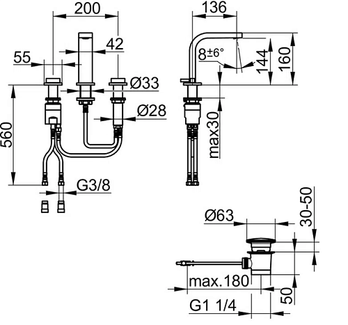 Смеситель для раковины Keuco Edition 11 51115130000 Смеситель для раковины Keuco Edition 11 51115130000