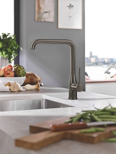 Смеситель для кухни GROHE Essence New, L-излив, тёмный графит матовый (30269AL0) Смеситель для кухни GROHE Essence New, L-излив, тёмный графит матовый (30269AL0)