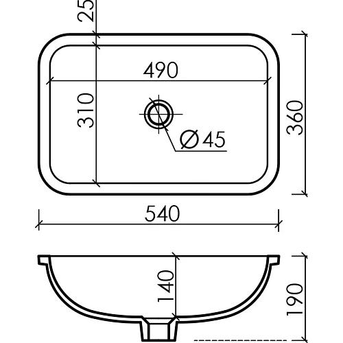 Раковина Ceramica Nova Element CN7018 540x360x190 встраиваемая снизу белый Раковина Ceramica Nova Element CN7018 540x360x190 встраиваемая снизу белый