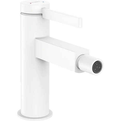 Смеситель для биде Hansgrohe Finoris со сливным клапаном Push-Open 76200700, матовый белый Смеситель для биде Hansgrohe Finoris со сливным клапаном Push-Open 76200700, матовый белый