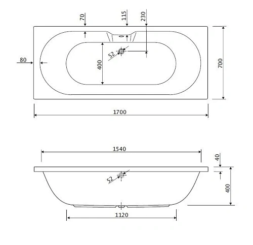 Акриловая ванна CEZARES CALISTO-170-70-45-W37 1700x700 белый Акриловая ванна CEZARES CALISTO-170-70-45-W37 1700x700 белый