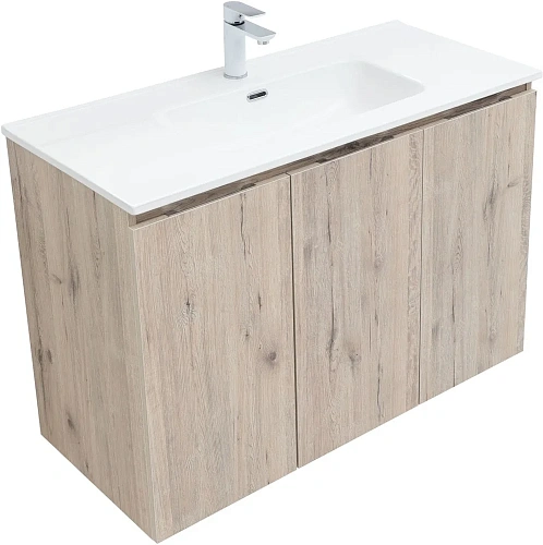 Комплект мебели Aquanet Алвита New 100 3 дверцы, дуб веллингтон белый 00274533 Комплект мебели Aquanet Алвита New 100 3 дверцы, дуб веллингтон белый 00274533