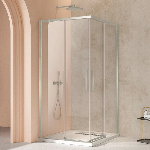 Душевой уголок Vincea Slim VSS-4SL900CLBN, 900x900, брашированный никель, стекло прозрачное Душевой уголок Vincea Slim VSS-4SL900CLBN, 900x900, брашированный никель, стекло прозрачное