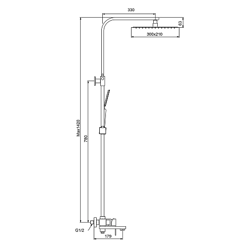 Душевая система Splenka S224.24.06, черный Душевая система Splenka S224.24.06, черный