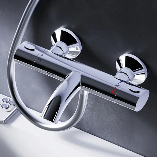 Смеситель для ванны AM.PM Sense F7550064 с термостатом, хром Смеситель для ванны AM.PM Sense F7550064 с термостатом, хром