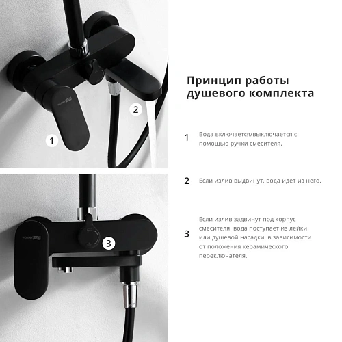 Душевая система WasserKRAFT A17401 черный Душевая система WasserKRAFT A17401 черный