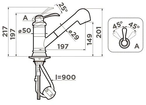 Смеситель для кухни Omoikiri Kakogava-S-AB 4994294 Смеситель для кухни Omoikiri Kakogava-S-AB 4994294