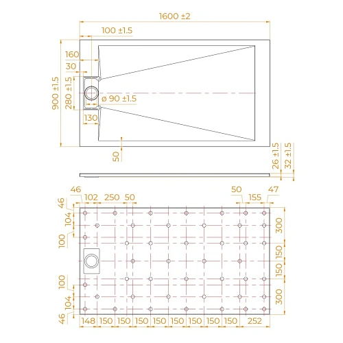 Душевой поддон RGW SMC TUS-W 900x1600 мм 553702916-01 прямоугольный белый Душевой поддон RGW SMC TUS-W 900x1600 мм 553702916-01 прямоугольный белый