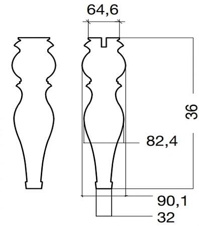 Ножки для мебели Armadi Art 882-W массив белые h36 (пара) Ножки для мебели Armadi Art 882-W массив белые h36 (пара)