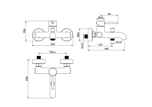 Смеситель для ванны Aquatek ЕВРОПА AQ1340CR Хром Смеситель для ванны Aquatek ЕВРОПА AQ1340CR Хром