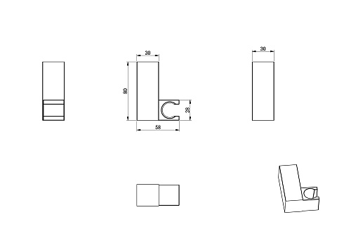 Держатель ручного душа Wonzon & Woghand черный матовый (WW-994220-MB) Держатель ручного душа Wonzon & Woghand черный матовый (WW-994220-MB)