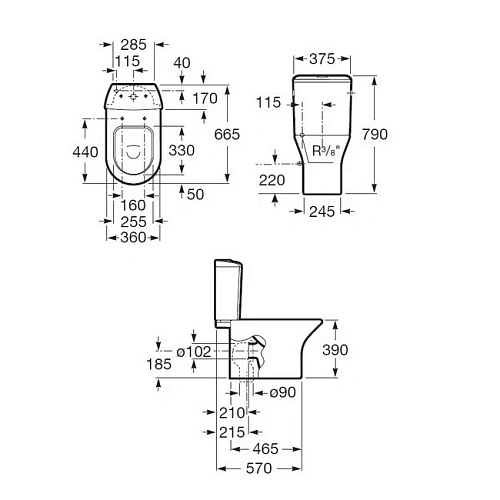 Чаша напольного унитаза Roca Nexo 342640000 Чаша напольного унитаза Roca Nexo 342640000