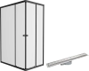 Душевой уголок DIWO Углич 120х80 профиль черный матовый с линейным трапом CK DRAIN AQPP01-60 Inoks 6 594699