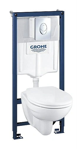 Инсталляция GROHE Solido Perfect (39192000) с подвесным унитазом и панелью смыва Skate Air Инсталляция GROHE Solido Perfect (39192000) с подвесным унитазом и панелью смыва Skate Air