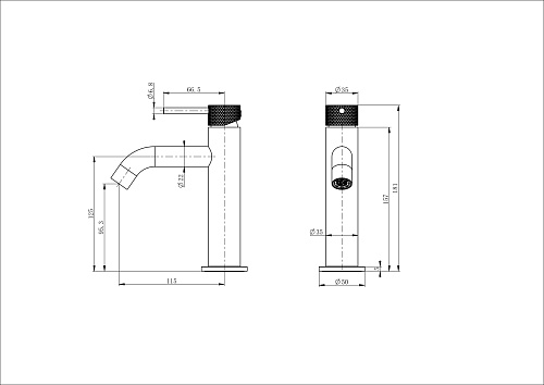 Смеситель для раковины Wonzon & Woghand брашированное золото (WW-H1061-BG) Смеситель для раковины Wonzon & Woghand брашированное золото (WW-H1061-BG)