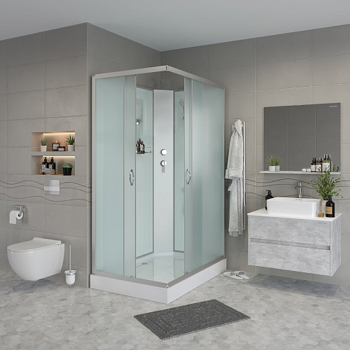 Душевая кабина Niagara Classic NG-43975-14QBK (900х700х2000) низкий поддон (13см) стекло матовое 439753QBK Душевая кабина Niagara Classic NG-43975-14QBK (900х700х2000) низкий поддон (13см) стекло матовое 439753QBK