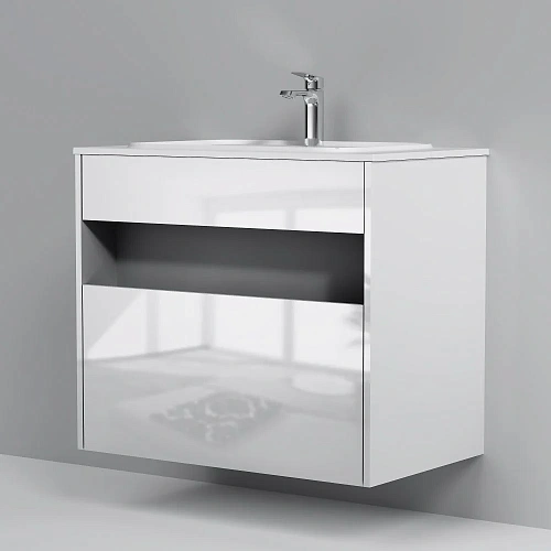 Тумба под раковину AM.PM Func M8FFUX0801WG pull-out, 80 см универсальная, белый Тумба под раковину AM.PM Func M8FFUX0801WG pull-out, 80 см универсальная, белый