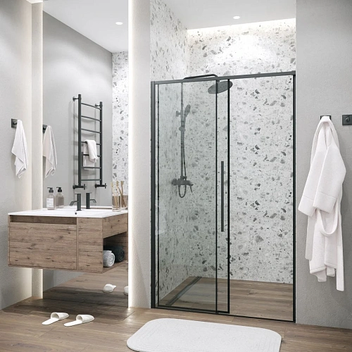 Душевая дверь GROSSMAN Galaxy 100.K33.01.130.21.00 (130x195) черный матовый, стекло прозрачное Душевая дверь GROSSMAN Galaxy 100.K33.01.130.21.00 (130x195) черный матовый, стекло прозрачное