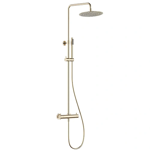 Душевая система AQUAme AQM8006BG с термостатом шлифованное золото Душевая система AQUAme AQM8006BG с термостатом шлифованное золото