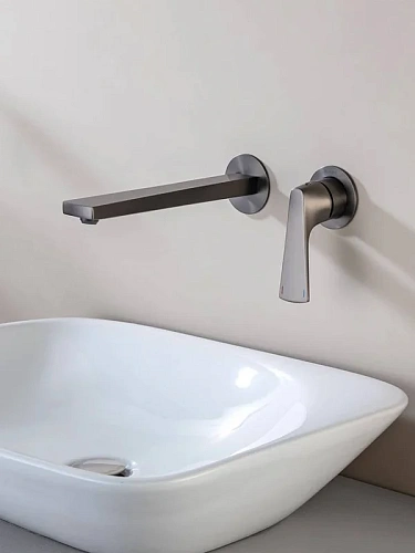 Смеситель для раковины Raglo R07.11.09 встраиваемый, монолитный, графит Смеситель для раковины Raglo R07.11.09 встраиваемый, монолитный, графит