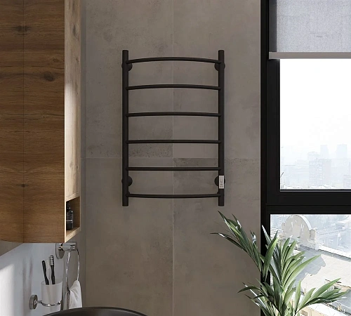 Полотенцесушитель электрический EWRIKA Сафо ПР1 80х50, черный 485630 Полотенцесушитель электрический EWRIKA Сафо ПР1 80х50, черный 485630