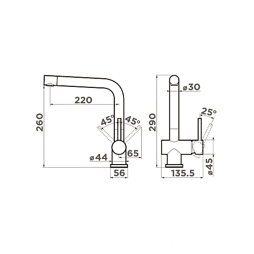 Смеситель для кухни Omoikiri Koriyama 4991005 Смеситель для кухни Omoikiri Koriyama 4991005