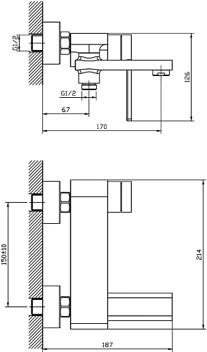 Смеситель для ванны STWORKI Копенгаген KP-02cr 551174 Смеситель для ванны STWORKI Копенгаген KP-02cr 551174
