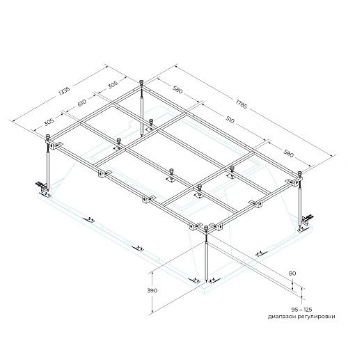 Каркас для ванны CEZARES PLANE_DUO-MF 1785x1335 Каркас для ванны CEZARES PLANE_DUO-MF 1785x1335