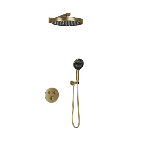 Душевая система Sancos Space SC3006BG встраиваемый с термостатом, брашированное золото Душевая система Sancos Space SC3006BG встраиваемый с термостатом, брашированное золото