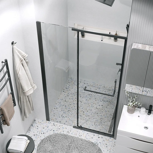 Душевая дверь GROSSMAN Pragma 100.K33.03.120.21.00 (120x195) черный матовый, стекло прозрачное Душевая дверь GROSSMAN Pragma 100.K33.03.120.21.00 (120x195) черный матовый, стекло прозрачное