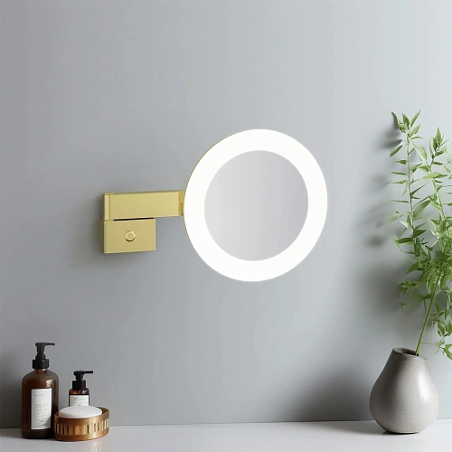 Зеркало косметическое Timo Petruma 15276/17 с подсветкой золото матовое Зеркало косметическое Timo Petruma 15276/17 с подсветкой золото матовое