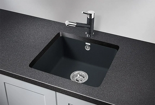 Кухонная мойка Granula 3601, ШВАРЦ (чёрный металлик), кварц 415х455 Кухонная мойка Granula 3601, ШВАРЦ (чёрный металлик), кварц 415х455