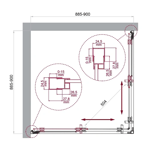 Душевой уголок BelBagno LUCE-A-2-90-P-Cr Душевой уголок BelBagno LUCE-A-2-90-P-Cr
