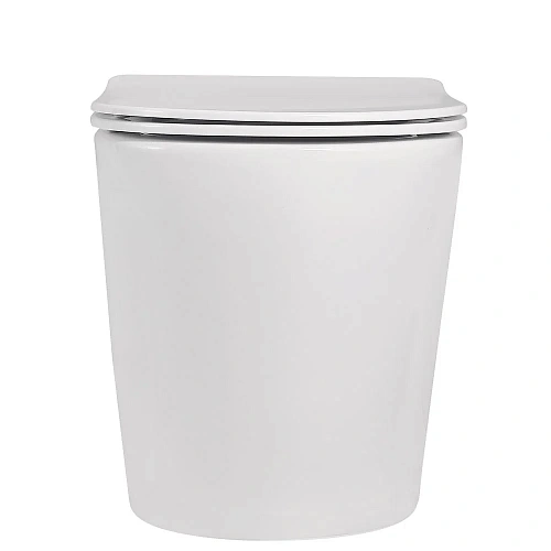 Унитаз приставной ABBER Bequem AC1113 белый, безободковый с крышкой микролифт Унитаз приставной ABBER Bequem AC1113 белый, безободковый с крышкой микролифт