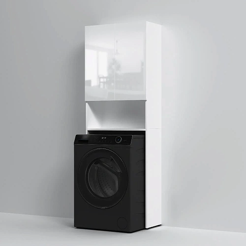 Шкаф AM.PM X-Joy M85CSX06521WG1 над стир.машиной с дверями и открытой полкой, узкий, 65 см, белый Шкаф AM.PM X-Joy M85CSX06521WG1 над стир.машиной с дверями и открытой полкой, узкий, 65 см, белый