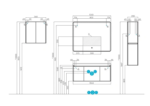 Тумба под раковину Aquaton Шерилл 105 белый 1A206301SH010 Тумба под раковину Aquaton Шерилл 105 белый 1A206301SH010