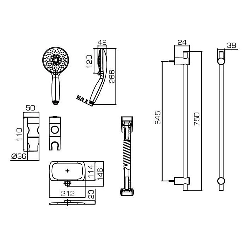 Душевой гарнитур Bravat Waterfall D154CP (SS154CP-5) Душевой гарнитур Bravat Waterfall D154CP (SS154CP-5)