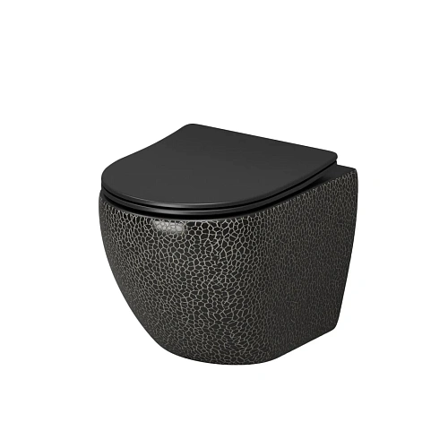 Унитаз подвесной GROSSMAN GR-4455BBLS 480x365x370 черный безободковый с тонкой крышкой Унитаз подвесной GROSSMAN GR-4455BBLS 480x365x370 черный безободковый с тонкой крышкой