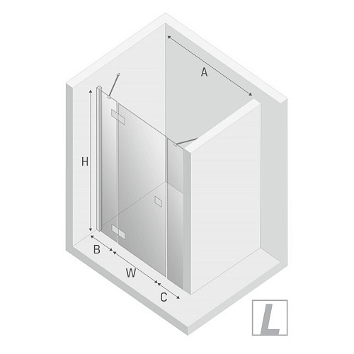 Душевая дверь NEW TRENDY REFLEXA PLUS L 110x200 EXK-5076 хром Душевая дверь NEW TRENDY REFLEXA PLUS L 110x200 EXK-5076 хром