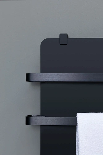 Полотенцесушитель электрический Allen Brau Infinity 120x44 00325638 с рейлингом 2.0 и креплением, черный матовый Полотенцесушитель электрический Allen Brau Infinity 120x44 00325638 с рейлингом 2.0 и креплением, черный матовый