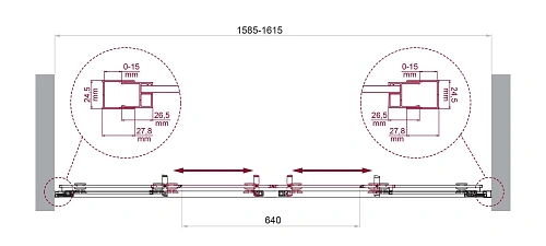 Душевая дверь BelBagno LUCE-BF-2-160-C-Cr Душевая дверь BelBagno LUCE-BF-2-160-C-Cr