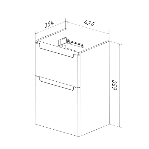 Тумба под раковину Lemark BUNO 45 см подвесная/напольная, серый/белый LM04B45T Тумба под раковину Lemark BUNO 45 см подвесная/напольная, серый/белый LM04B45T