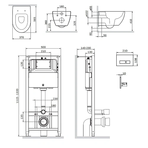 Комплект инсталляции AM.PM Awe IS47001.111700 с унитазом FlashСlean, сиденьем микролифт и клавишей черный Комплект инсталляции AM.PM Awe IS47001.111700 с унитазом FlashСlean, сиденьем микролифт и клавишей черный