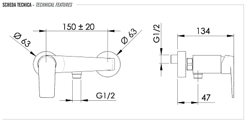 Смеситель для душа Remer Deam D33 Смеситель для душа Remer Deam D33