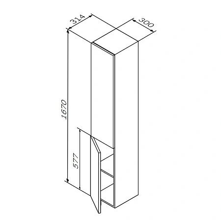 Шкаф-пенал AM.PM Gem M90CHL0306WG подвесной, левый, 30 см, push-to-open, белый Шкаф-пенал AM.PM Gem M90CHL0306WG подвесной, левый, 30 см, push-to-open, белый