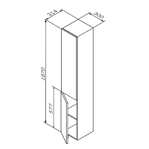 Шкаф-пенал AM.PM Gem M90CHL0306WG подвесной, левый, 30 см, push-to-open, белый Шкаф-пенал AM.PM Gem M90CHL0306WG подвесной, левый, 30 см, push-to-open, белый