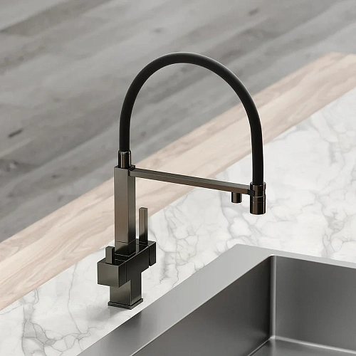 Смеситель для кухни Sancos Moro SC4006GG под фильтр, вороненая сталь Смеситель для кухни Sancos Moro SC4006GG под фильтр, вороненая сталь