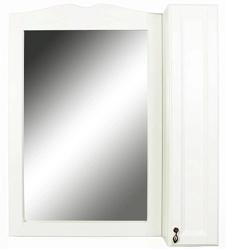 Зеркальный шкаф Orange Классик F7-85ZS3 с подсветкой, молочный белый Зеркальный шкаф Orange Классик F7-85ZS3 с подсветкой, молочный белый